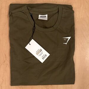 Gymshark Men's Dark Green Short Sleeve Tee